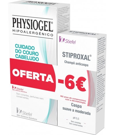 Pack Champô 2 em 1 Physiogel + Champô Anticaspa Stiproxal