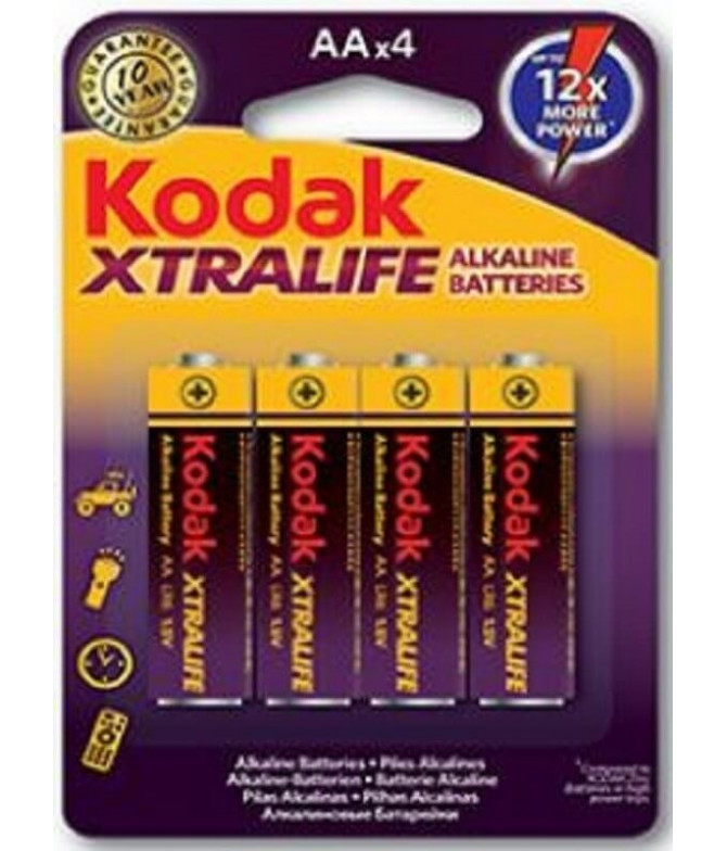 Pilhas Alcalinas XTRALIFE AA 4un Kodak Pilhas Alcalinas XTRALIFE AA 4un Kodak