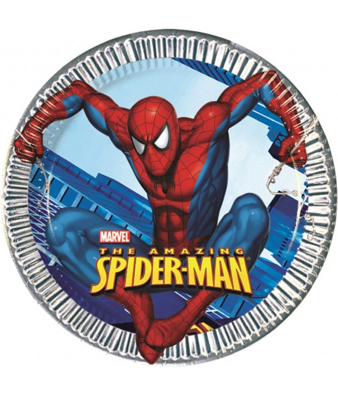 Pratos do Homem Aranha 20 cm - 8 un Pratos do Homem Aranha 20 cm - 8 un