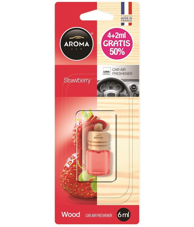 Aroma Car Ambientador Auto Wood Strawberry 1un T Aroma Car Ambientador Auto Wood Strawberry 1un T