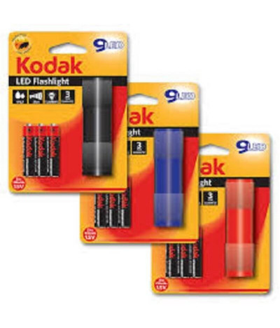 Lanterna LED Flashlight VERMELHO + 3 Pilhas AAA