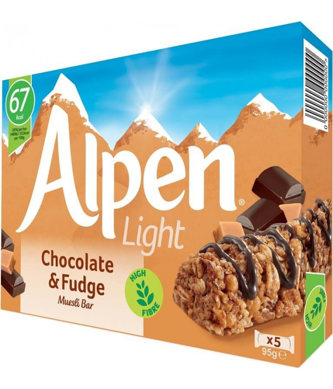 Alpen Light Barrita Chocolate Caramelo 5un