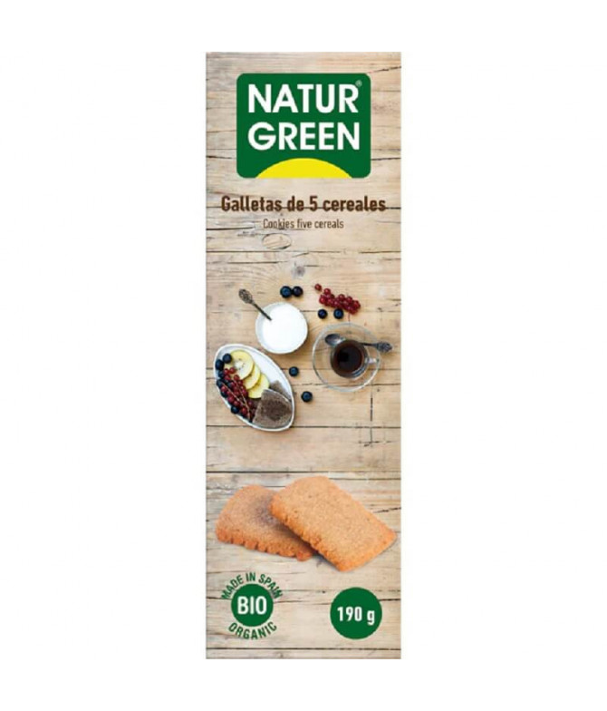 NaturGreen Galleta 5 Cereales BIO 190gr T NaturGreen Galleta 5 Cereales BIO 190gr T