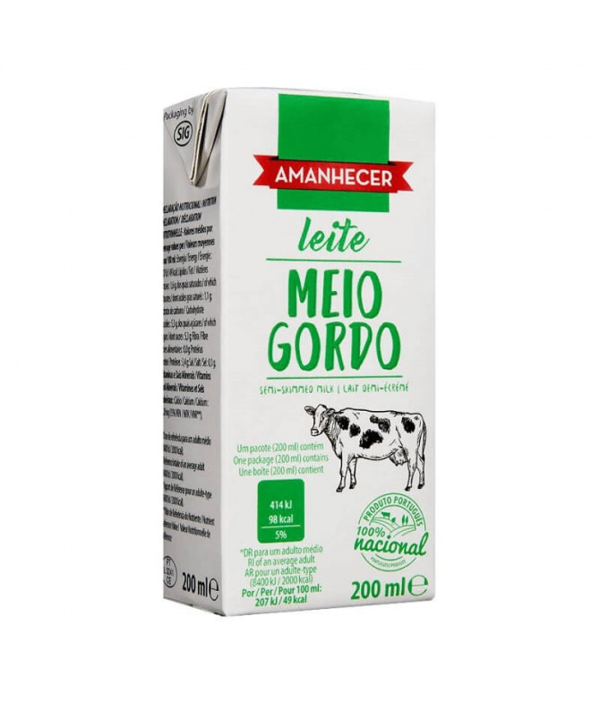 Amanhecer Leite Meio Gordo 200ml