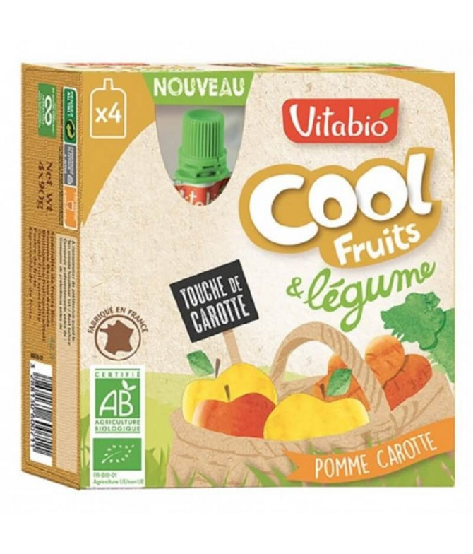 Vitabio Cool Fruits Legumes Maçã Cenoura 4x90gr