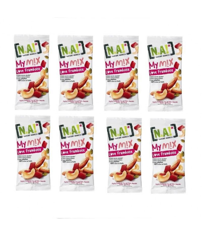 PACK 8 N.A! Mymix Frutos Secos Framboesa 40gr PACK 8 N.A! Mymix Frutos Secos Framboesa 40gr