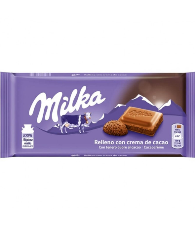 Milka Chocolate Recheio Creme Cacau 100gr