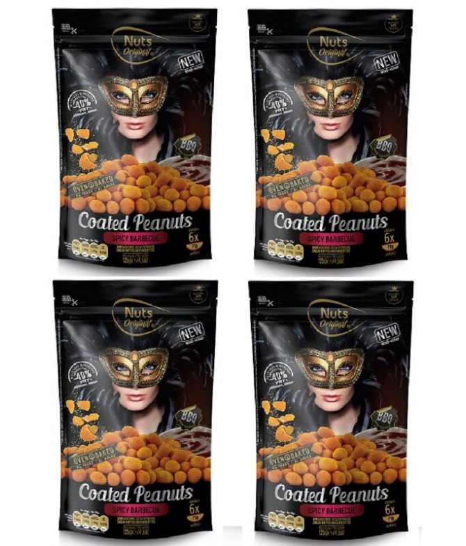PACK 4 Nuts Original Amendoins Barbecue 125gr PACK 4 Nuts Original Amendoins Barbecue 125gr