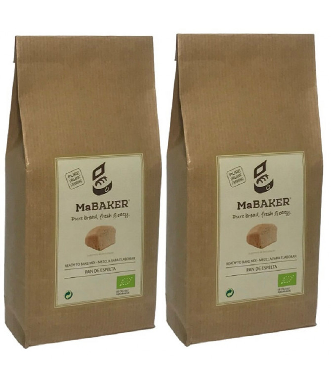 PACK 2 MaBAKER Mistura Pão Espelta BIO 500gr T PACK 2 MaBAKER Mistura Pão Espelta BIO 500gr T