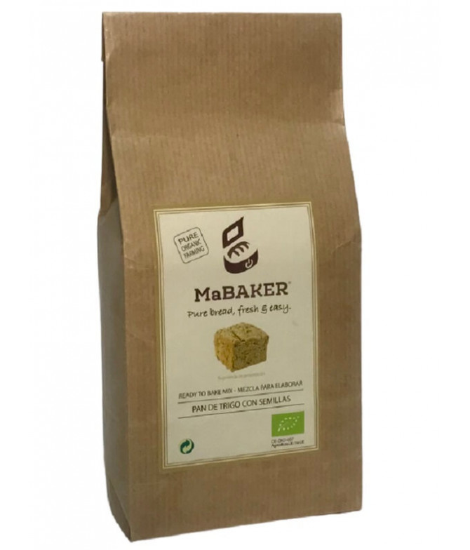 MaBAKER Mistura Pão Trigo Sementes BIO 500gr T MaBAKER Mistura Pão Trigo Sementes BIO 500gr T