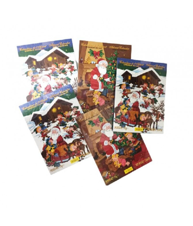 PACK 5 Jacquot Calendário Advento Natal Chocolate Leite 75gr PACK 5 Jacquot Calendário Advento Natal Chocolate Leite 75gr