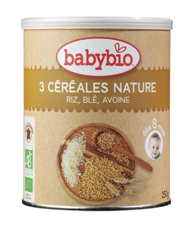 Babybio Papilla 3 Cereales 250gr T Babybio Papilla 3 Cereales 250gr T