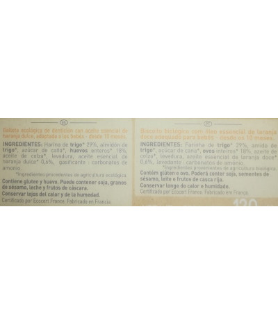 Babybio Galleta Naranja Dulce 120gr T