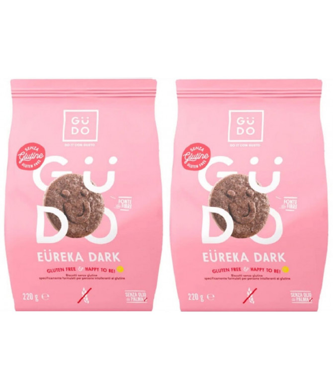 PACK 2 Güdo Biscoito Eureka Chocolate Preto 220gr PACK 2 Güdo Biscoito Eureka Chocolate Preto 220gr