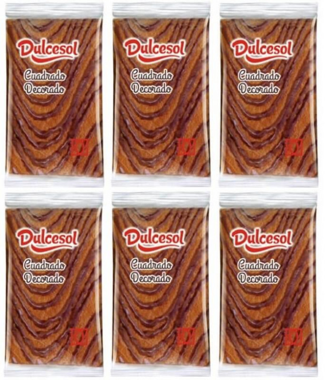 PACK 6 Dulcesol Bolo Quadrado Decorado 85gr PACK 6 Dulcesol Bolo Quadrado Decorado 85gr