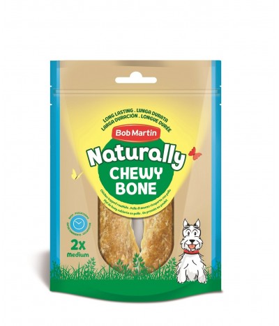 Naturally Ossos Prensados Cobertos de Frango Tamanho Médio 2un 