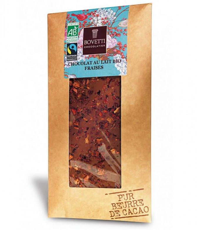 Bovetti Chocolate Leite Morango BIO 100gr