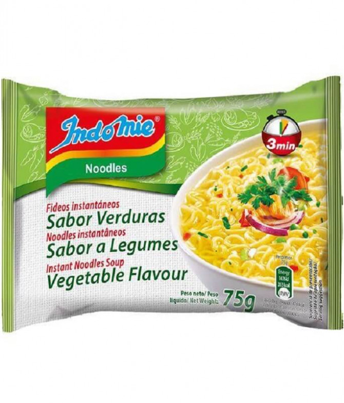 Indomie Fideos Orientales Sabor Verduras 75gr T