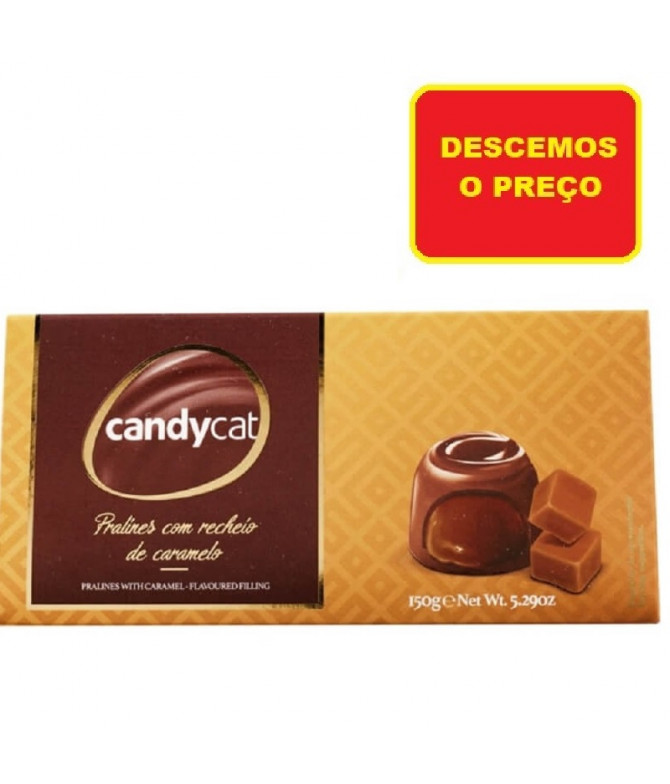 Candycat Bombom Praliné Recheio Caramelo 150gr