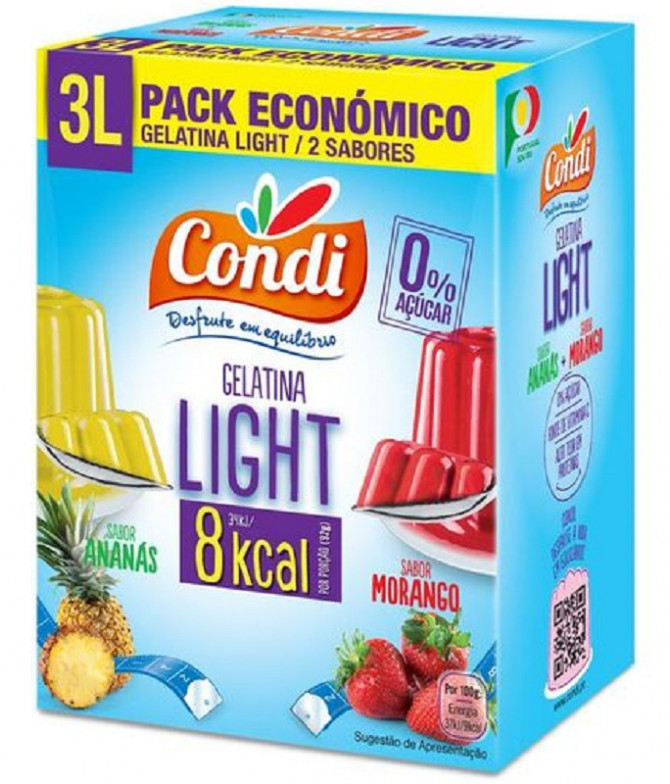 PACK Condi Gelatina Light Ananás Morango 3 + 3un
