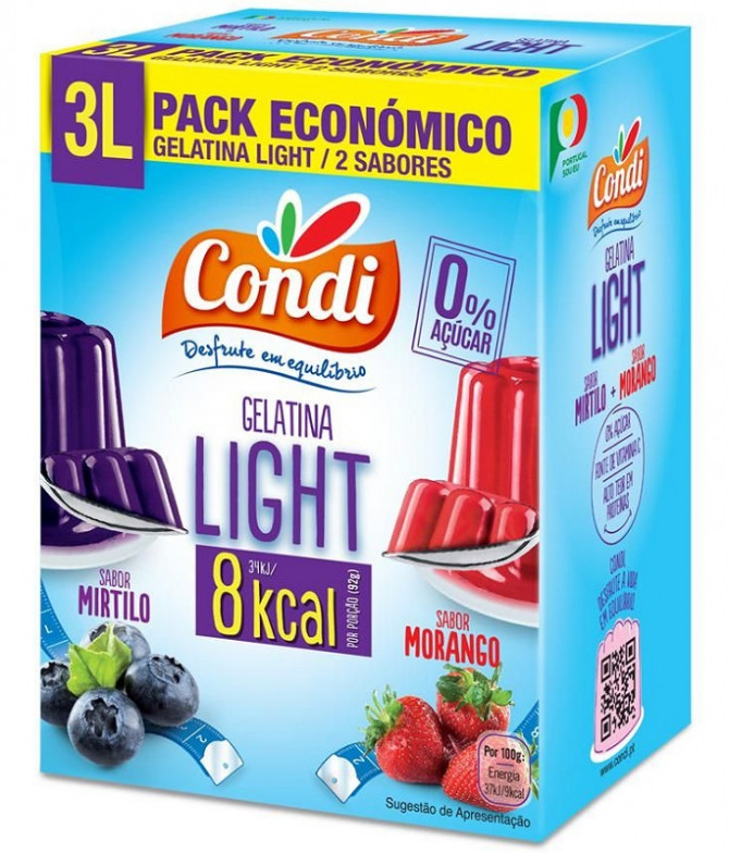PACK Condi Gelatina Light Mirtilo Morango 3 + 3un