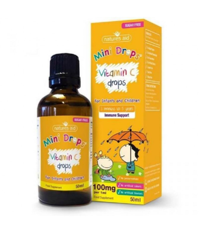 Natures Aid Mini Drops Vitamina C 50ml T Natures Aid Mini Drops Vitamina C 50ml T