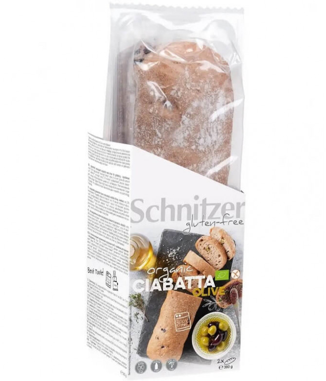 Schnitzer Baguete Ciabatta Milho Azeitona BIO 360gr Schnitzer Baguete Ciabatta Milho Azeitona BIO 360gr