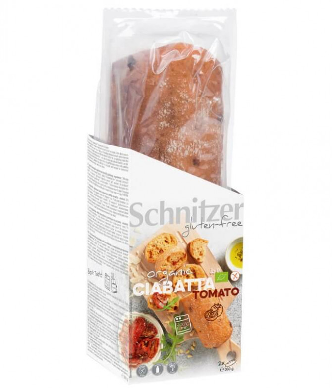 Schnitzer Baguete Ciabatta Maíz Tomate BIO 360gr T Schnitzer Baguete Ciabatta Maíz Tomate BIO 360gr T