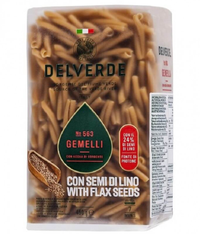 Delverde Gemelli Semillas Lino 450gr T
