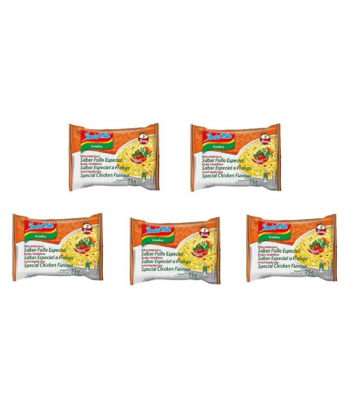 PACK 5 Indomie Noodles Sabor Especial Frango 75gr PACK 5 Indomie Noodles Sabor Especial Frango 75gr