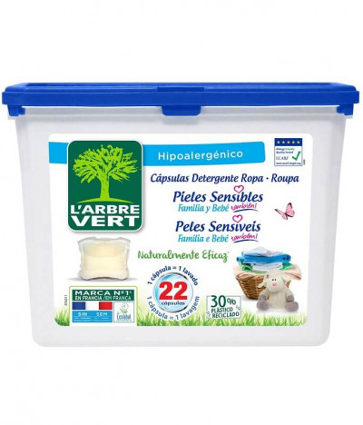 L'Arbre Vert Detergente Ropa Caps Piel Sensible 22un T