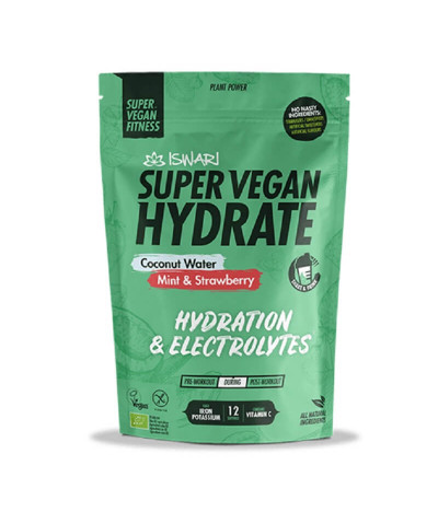 Iswari Super Vegan Hydrate Água Coco Menta Morango 360gr