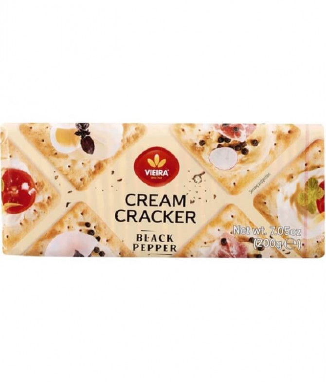 Vieira Cream Cracker Pimenta Preta 200gr