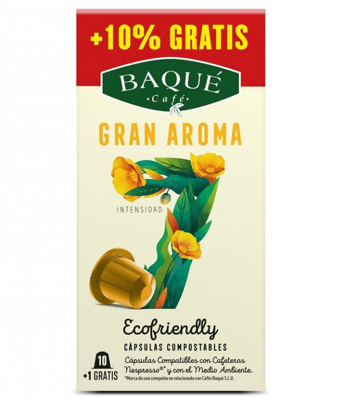 Baqué Café Gran Aroma Ecofriendly 10un+10% T