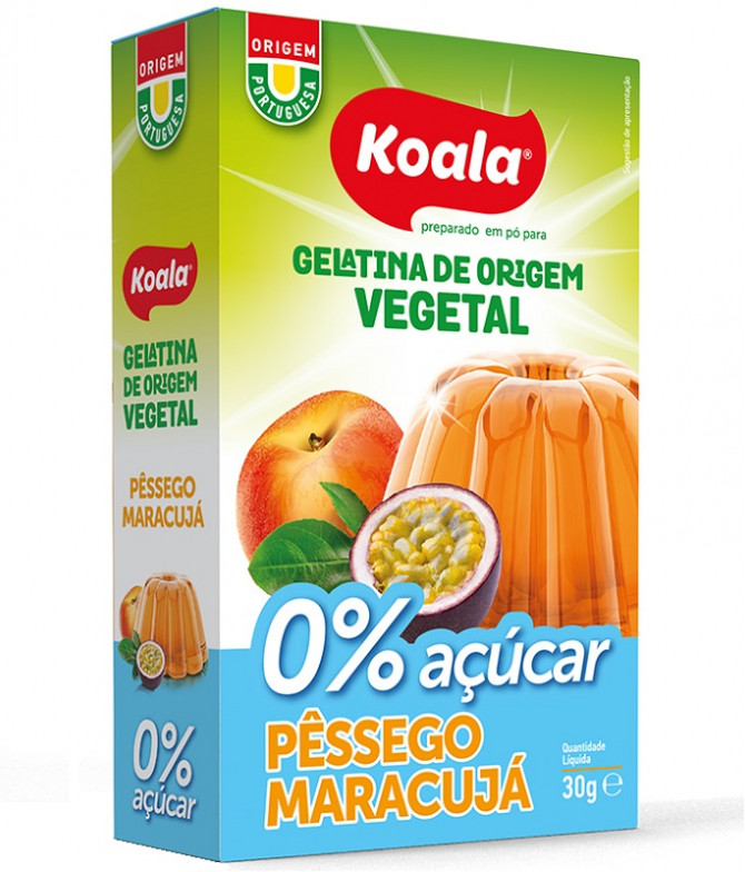 Koala Gelatina Vegetal Pêssego Maracujá 0% 30gr