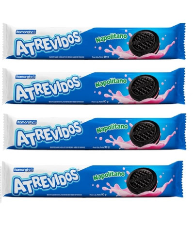 PACK 4 Itamaraty Atrevidos Galleta Relleno Napolitano 90gr T