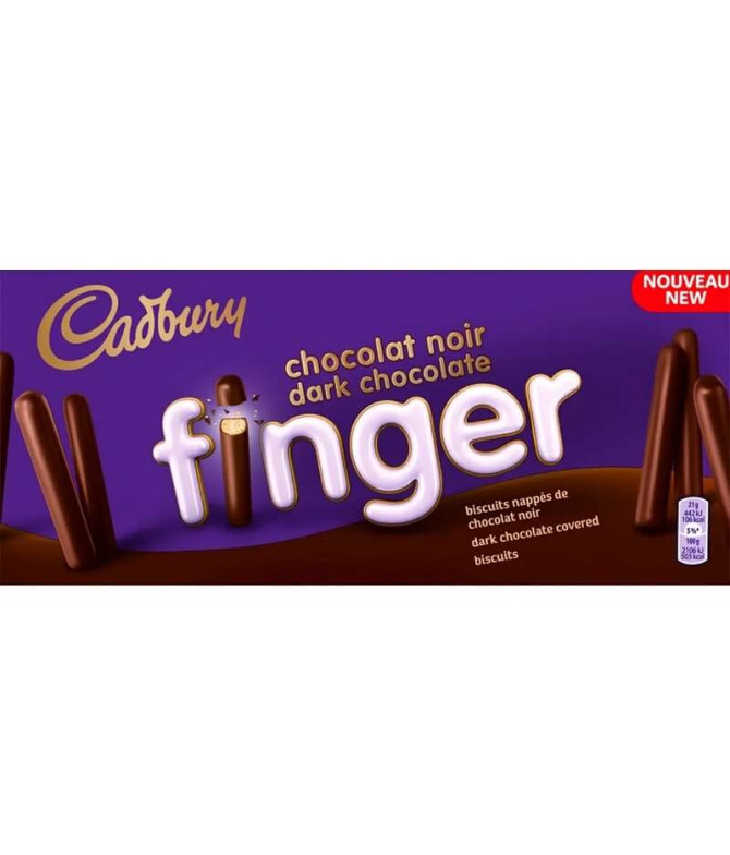 Cadbury Fingers Bolacha Chocolate Preto 114gr