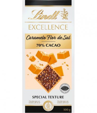Lindt Excellence Chocolate Negro Caramelo Flor de Sal 70% 100gr