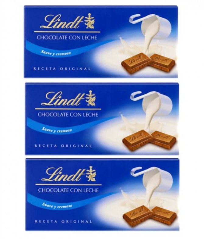 PACK 3 Lindt Chocolate Leite 110gr
