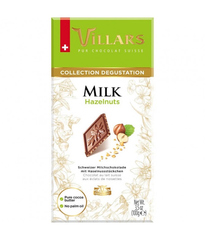 Villars Chocolate Leche Avellana 100gr T