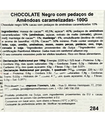 Villars Chocolate Negro Amêndoa 100gr