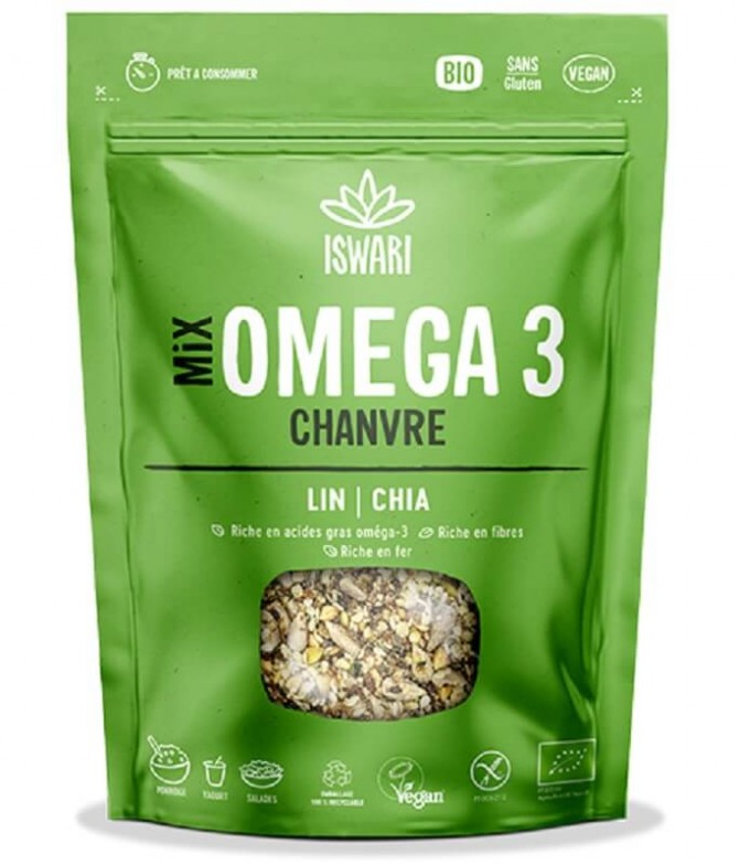 Iswari Mix Ómega 3 Cânhamo Linhaça Chia BIO 200gr