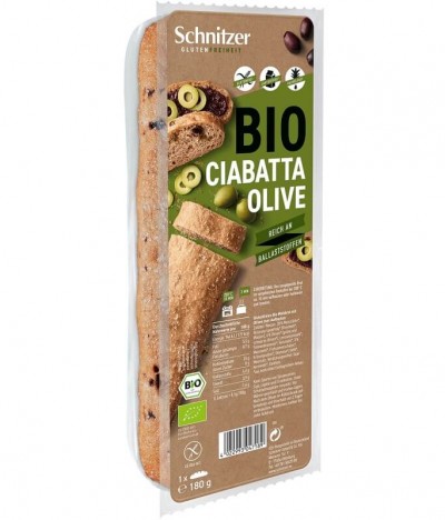 Schnitzer Baguete Ciabatta Milho Azeitona BIO 180gr