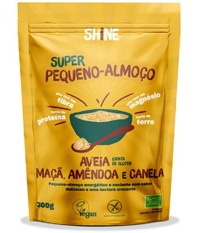 Shine Super Peq-Almoço Aveia Maçã Amêndoa Canela BIO 300gr