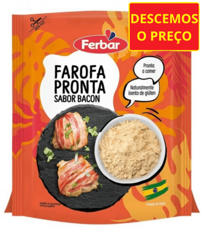 Ferbar Farofa Pronta Sabor Bacon 250gr