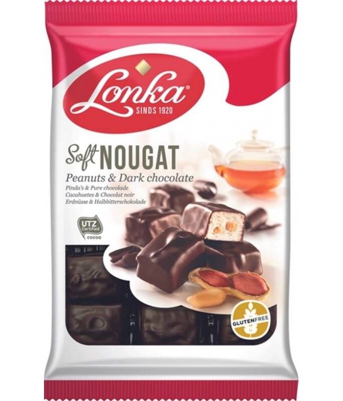 Lonka Soft Nougat Amendoim Chocolate Preto 220gr