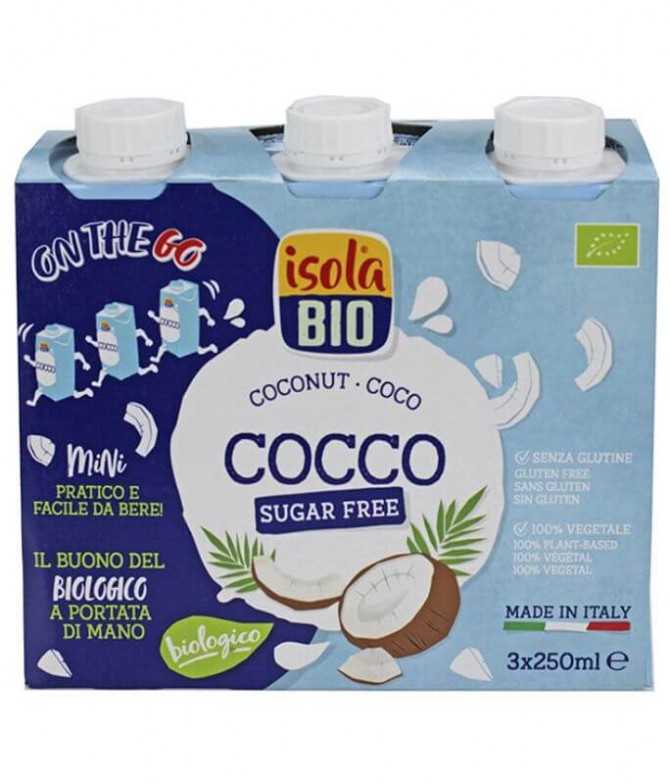 Isola Bio Bebida Coco Sem Açúcar 3x250ml