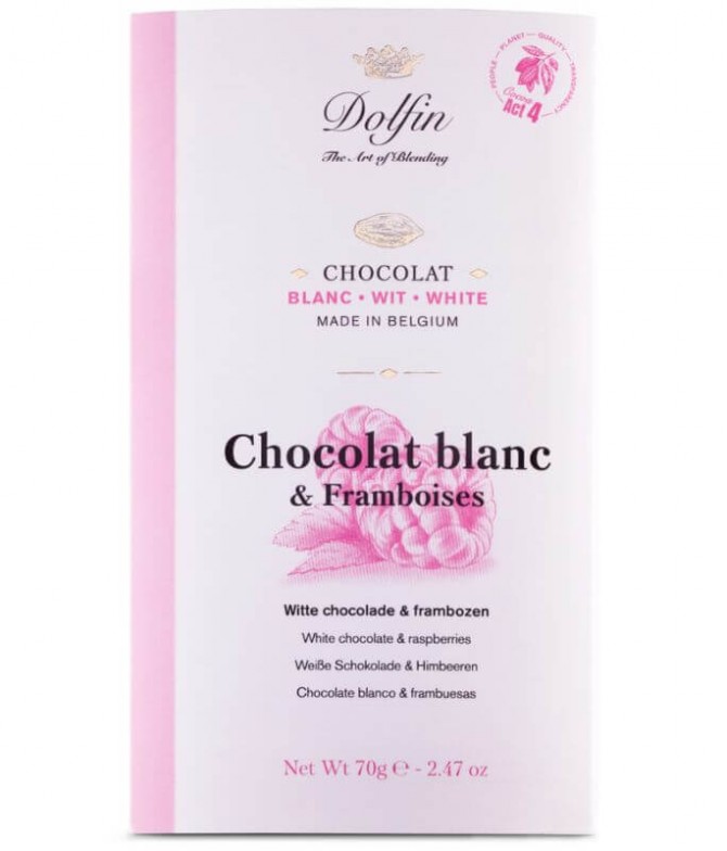 Dolfin Chocolate Blanco Frambuesa 70gr T