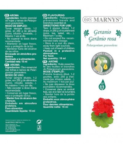 Marnys Óleo Essencial Gerânio Rosa 15ml