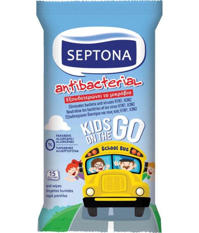 Septona Kids On The Go Toallita Antibacteriana 15un T